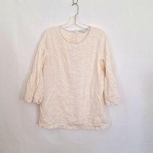 The Nines By HATCH Maternity Blouse Top Off White XXL Button up back Detail